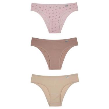 Imagem de Kit com 3 Calcinhas Biquini Adulto Cotton DelRio Algodão, M, K21, Algo