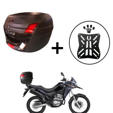 Imagem de Baú Bauleto 34 Litros AWA Pross + Bagageiro XRE 300 2010+, Preto