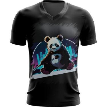 Imagem de Camiseta Gola V Panda Com Roupa Estilosa 2 - Kasubeck Store®, P
