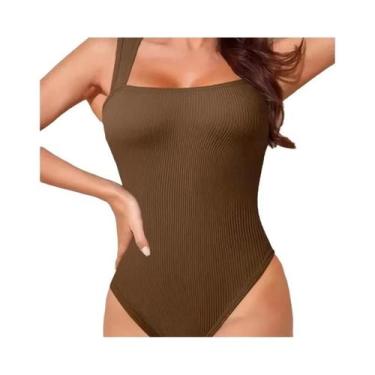 Imagem de Body Feminino Sem Costura, Sem Mangas, Em Malha, De Alta Elasticidade,