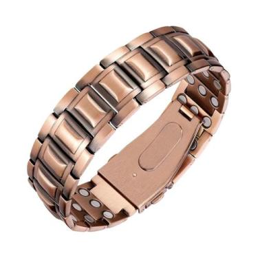 Imagem de Pulseira Magnética De Cobre Neodímio 3500 Gauss 3X Força Para Homens, 