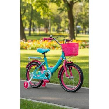 Imagem de Bicicleta Infantil Aro 16 Rosa Cesta e Rodas de Apoio - Congratulation
