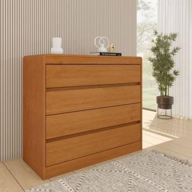 Imagem de Cômoda 4 Gavetas Orgânica 100% Mdf 91cm Luna Espresso Móveis Cinamomo