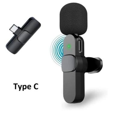 Imagem de Microfone Lapela Sem Fio Compatível Android Galaxy Usb-C Type C - DEX