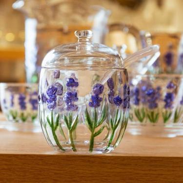 Imagem de Açucareiro com Colher Lavanda Hand Painting 11,3cm - Lyor - Rojemac Im