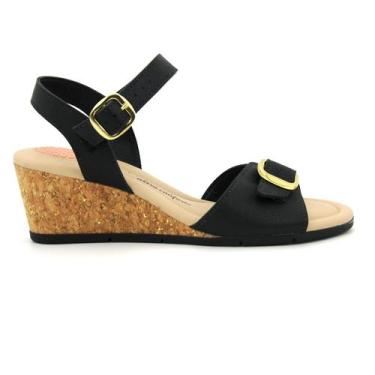 Imagem de Sandalia Modare Original Anabela Plataforma Feminino 103, 37, Preto