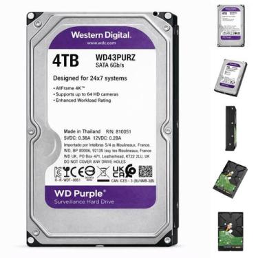 Imagem de Disco rígido interno Western Digital WD Purple WD40PURZ 4TB - Intelbra