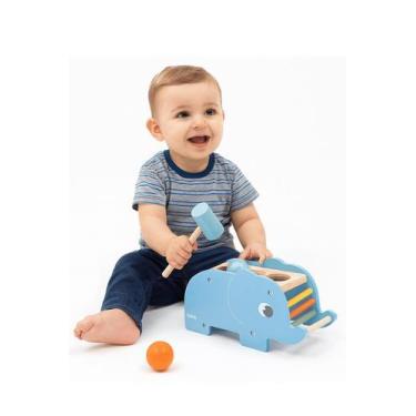 Imagem de Brinquedo Infantil Bate Martelo Educativo Madeira Buba Baby