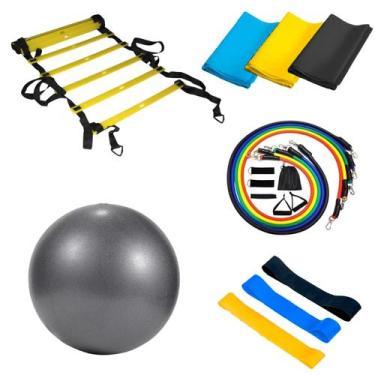 Imagem de Kit agilidade treino funcional escada agilidade + extensor - ONE LIFE 