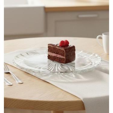Imagem de Prato de Bolo Cristal Mirassol Bandeja Doces Torta 30cm - BLUD