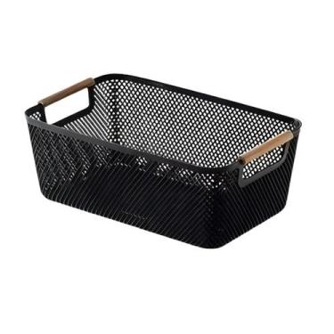 Imagem de Cesto Organizador Multiuso Fruteira Alça Madeira 27cm Peq. - - Losan, 
