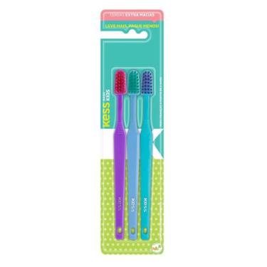 Imagem de Kit Escova Dental Kess Kids Basic 3 Unidades - 2581