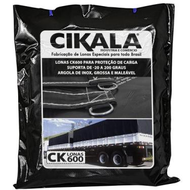 Imagem de Lona CK600 Preta 7x5 Metros em PVC Com 1/2 Argola - Cikala