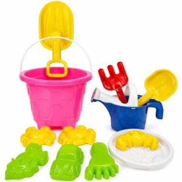 Imagem de Balde De Praia Infantil Com Acessórios Kit Completo - Corpo Dourado Mo