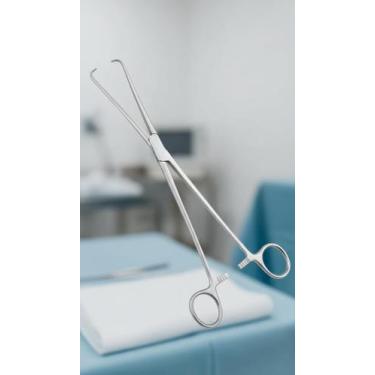Imagem de Pinça Pozzi 24cm em Aço Inox para Cirurgia Ginecológica - Congratulati