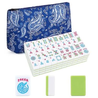 Imagem de Jogo de Mesa Gamelody Mahjong Conjunto com 166 Peças de Peças de 3 cm