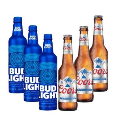 Imagem de Kit Com 6 Cerveja Importada 3 Coors E 3 Bud Light - budweiser