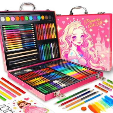 Imagem de Kit de Materiais de Arte Okiki Princesa 184 Peças para Colorir