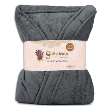 Imagem de Roupão Microfibra Sofisticata Premium Platina P - Atlântica