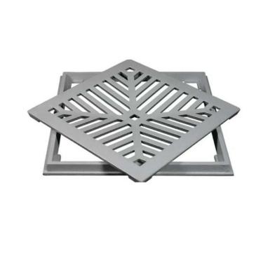 Imagem de Acessório para Escoamento Grelha Aluminio com Suporte 30 X 30cm Acabamento Discreto e Funcional Inox Molina Têxtil 30CM