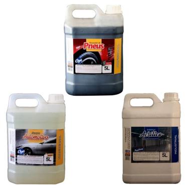 Imagem de Kit de Produtos para Limpeza Automotiva Acabamento Renovador Shampoo Veículos 5L OGÊ Borlen Brasil
