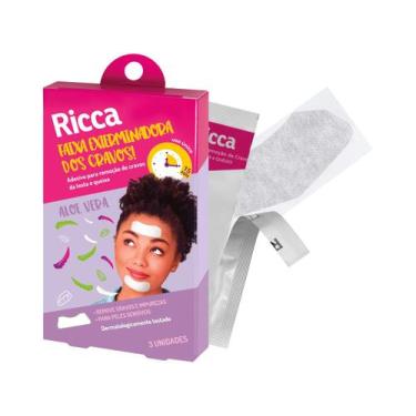 Imagem de Adesivo para Remoção de Cravos Testa Queixo Acne Defense Ricca com 3un