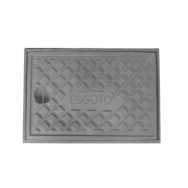 Imagem de Tampa Tampão Articulado Ferro Fundido Incêndio Passagem Água Esgoto 40x60cm Preto Fundição Unicláudio