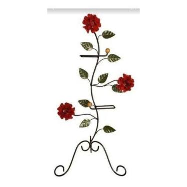 Imagem de Porta Papel Higiênico De Chão Com Capacidade De Dois Rolos Tema Flor -