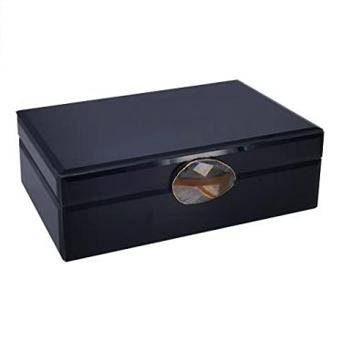Imagem de Porta Joias em Vidro Preto com Detalhe em Pedra 24,5cm AI0037 BTC