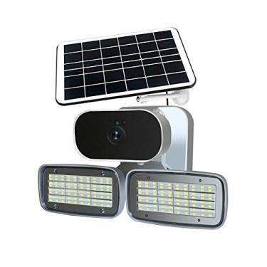 Imagem de Câmera com holofote WiFi, câmera de segurança externa sem fio, câmera de segurança doméstica com bateria recarregável e solar WiFi, 1080P, visão noturna em cores, detecção de movimento