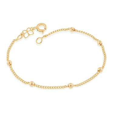 Imagem de Pulseira Rommanel Banhado Ouro Com Bolas De 2mm 19cm 550195