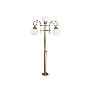 Imagem de Poste Colonial Miami Para Jardim De Alumínio 03 Globos 3,07M