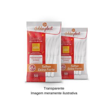 Imagem de Faca de Plástico Descartável para Refeição Master Cristal c/ 50un