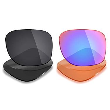 Imagem de Mryok 2 pares de lentes polarizadas de substituição para óculos de sol Oakley Holbrook OO9102 - Opções, Stealth Black & Cobalt Rose, One Size