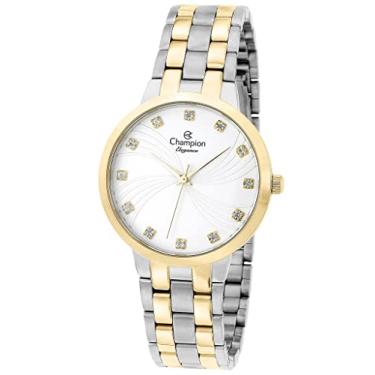 Imagem de Relógio Champion Feminino Linha Elegance CN24084S, pulseira em aço mista dourada e prata.