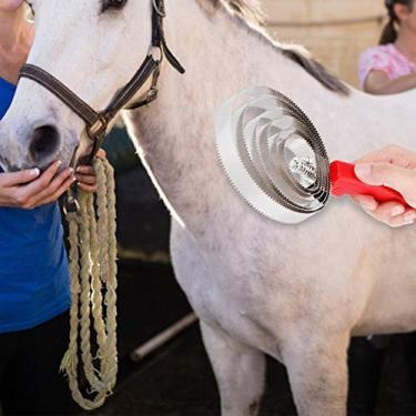 Imagem de Pente de Curry para Cavalos Escova de Coceira de Metal para Pecu¨¢ria 6 Pente para Derramamento de Cavalos Escovas para Cuidados com Cavalos com Punho Macio