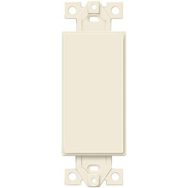 Imagem de ENERLITES Placa de parede Decorator, 1 entrada de tomada de balanço para entrada, 6001-LA, adaptador em branco, amêndoa clara