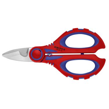 Imagem de KNIPEX Ferramentas 95 05 10 Tesouras de eletricistas SBA com área de crimpagem para virolas, 16 cm