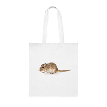 Imagem de Sacola Gerbil, Sacola Gerbil, Bolsa de Ombro Gerbil, Sacolas Reutilizáveis Gerbil, Ideia de Presente de Cesta de Natal de Aniversário, Presente Para Ela, Presente Para Ele, Bolsa Feminina, Branco