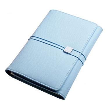 Imagem de Caderno de Negócios A5 Diários Bloco de Notas de Reunião com Gel Pen Porta-cartões à prova d'água e anti-incrustante, azul claro, A5