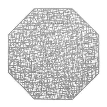 Imagem de LUGAR AMERICANO DE PLÁSTICO OCTÓGONO PRATEADO 38cm