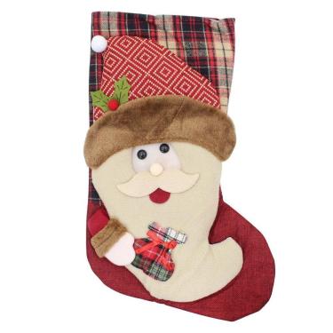 Imagem de Decoração Natal Meia Papai Noel Natalino 29cm
