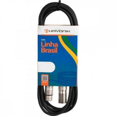 Imagem de Cabo Para Microfone Linha Brasil Xlr(F) X Xlr(M) 5M Preto Ha