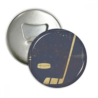 Imagem de Ilustração esportiva de golfe com padrão azul abridor de garrafas ímã de geladeira emblema multifuncional