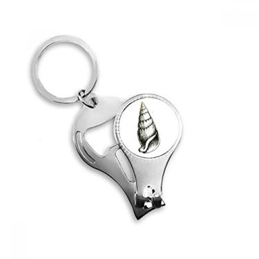 Imagem de Marine Life Black Snail Pattern Nail Nipper Ring Chaveiro Abridor de Garrafas Cortador