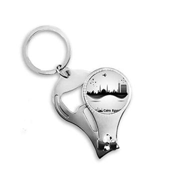 Imagem de Egito Morden City Airplane Pattern Nail Nipper Ring Chaveiro Abridor de Garrafas Cortador