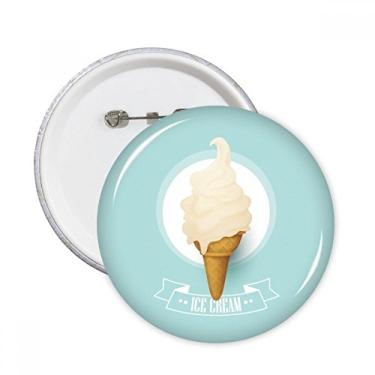 Imagem de Picolés de creme branco, cones de sorvete, alfinetes redondos, emblema, acessórios, decoração, 5 peças