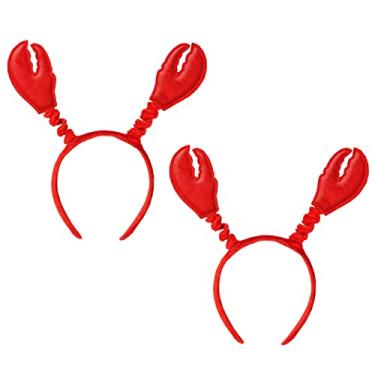 Imagem de Beistle 2 peças de garras de feltro Luau Faixa de cabeça Boppers para fantasia de Mardi Gras Decorações de festa náutica, tamanho único, vermelho