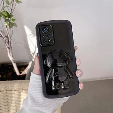 Imagem de Astronaut Fold Phone Holder Case Para Xiaomi Mi Poco X3 X4 M4 Pro Nfc M5 F3 M3 Gt M5s 5g 4g Capa Transparente, YHY Preto, para mi 11t pro