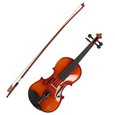Imagem de Violino, padrão de violino de madeira sólida com botão de ajuste fino para profissionais para iniciantes